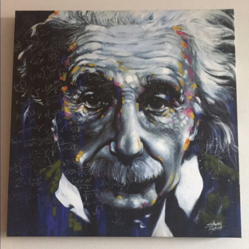 Einstein on Canvas Art-It’s All Relative Painting